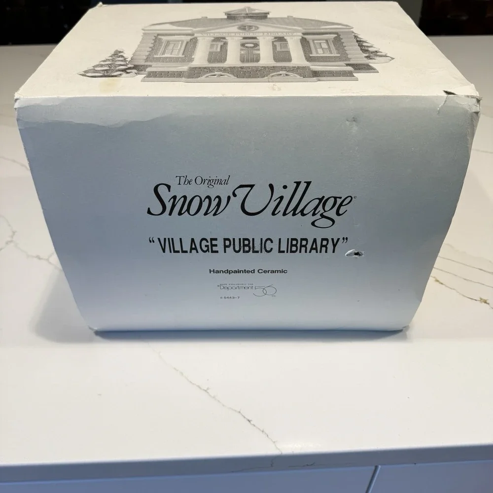 Dept 56 Village Public Library Original Snow Village Lighted 54437 Retired Boxed